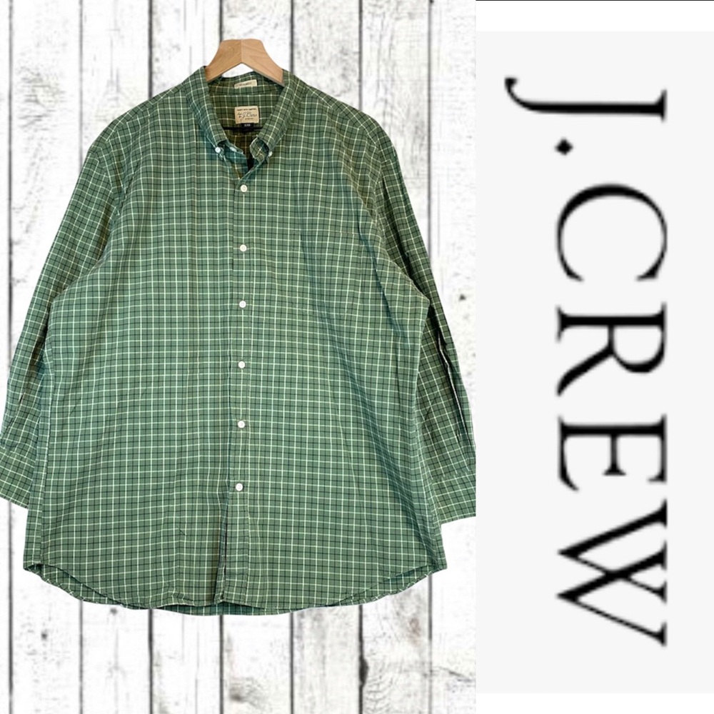 J. CREW Men’s Size XXL Shirt Plaid Stretch Classic Fit Long Sleeve Button Down